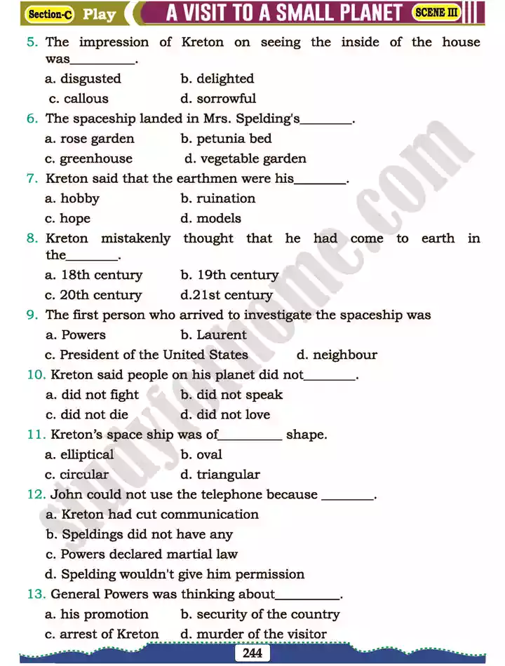 section c play a visit to a small planet english 11th text book 21