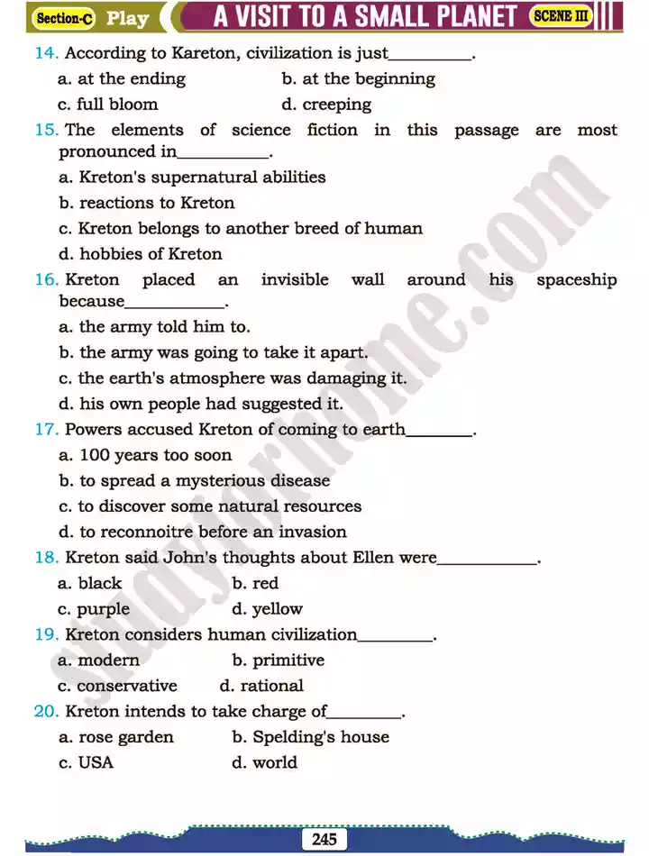 section c play a visit to a small planet english 11th text book 22