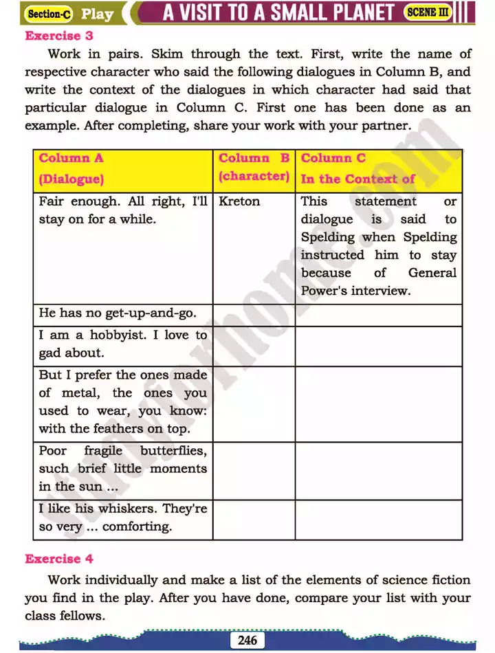 section c play a visit to a small planet english 11th text book 23