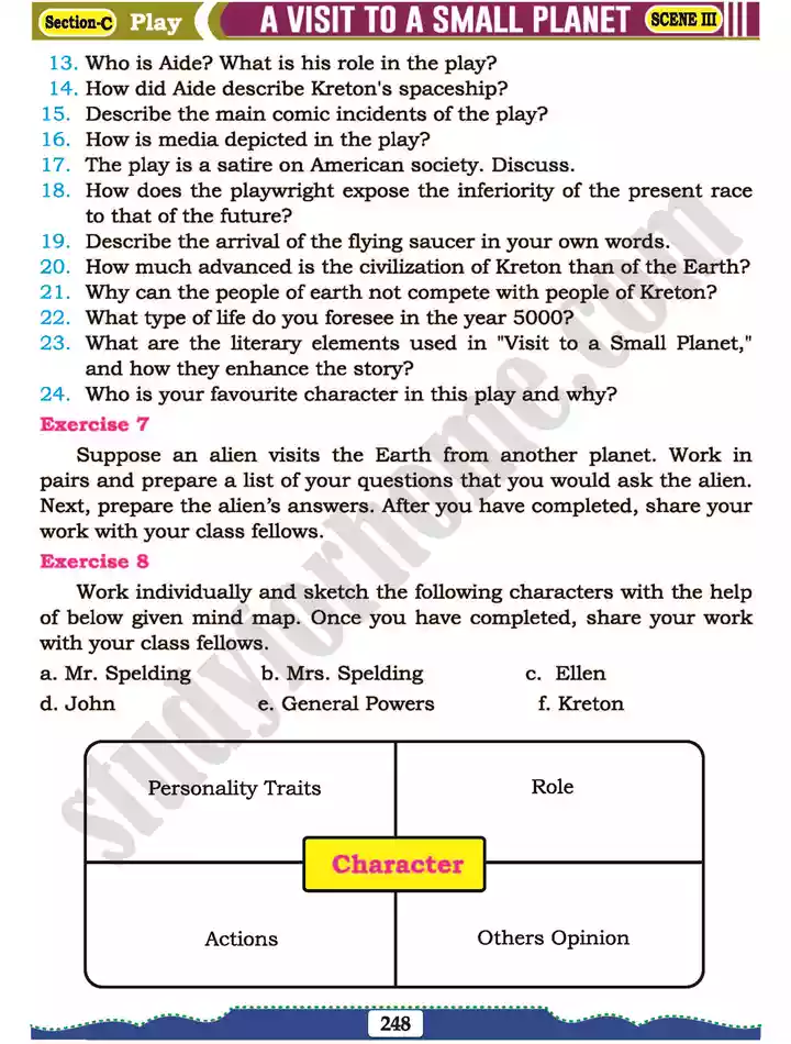 section c play a visit to a small planet english 11th text book 25