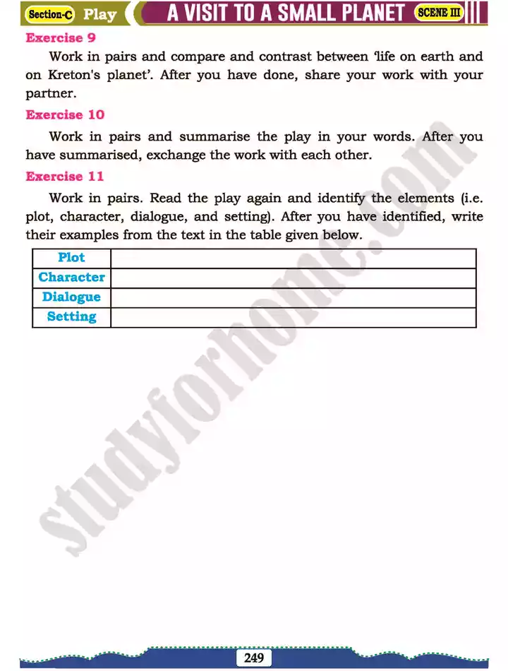 section c play a visit to a small planet english 11th text book 26